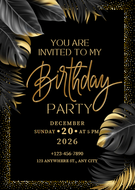 Custom Animated Birthday Invitation Template | Digital Birthday Dinner Invite | Digital Phone Invitation