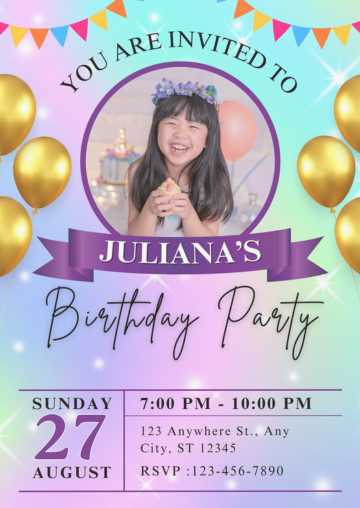 Custom Animated Birthday Invitation Template | Digital Birthday Dinner Invite | Digital Phone Invitation