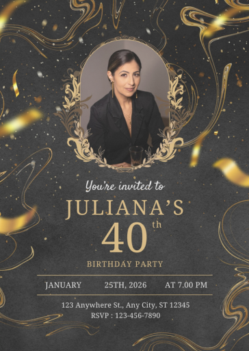 Custom Animated Birthday Invitation Template | Digital Birthday Dinner Invite | Digital Phone Invitation