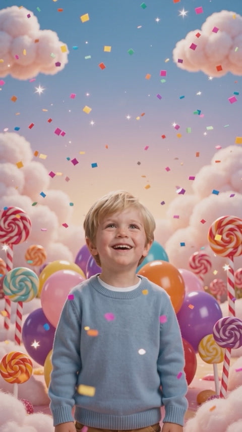 Customize 3D Animated Birthday Motion Video – Candyland & Sparkler Wishes